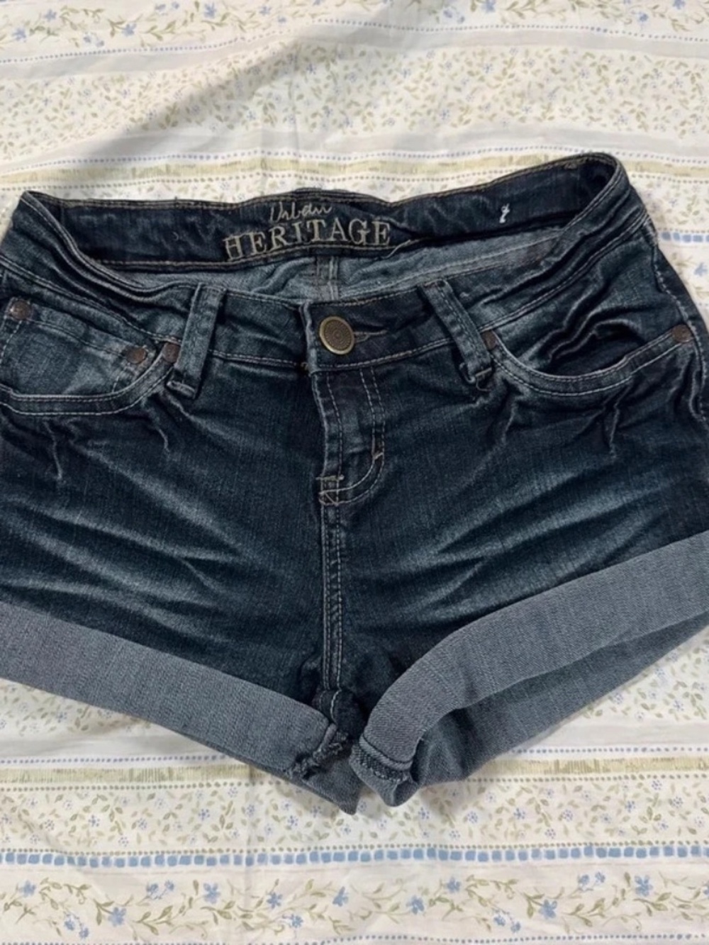 Y2K Urban Heritage ultra low rise denim shorts